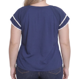 Double-Layer V-Neck Blouse, Plus