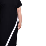 NY Collection Plus Size Short Sleeve Assymetrical Hem Dress