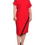 NY Collection Plus Size Short Sleeve Assymetrical Hem Dress