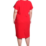 NY Collection Plus Size Short Sleeve Assymetrical Hem Dress