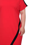 NY Collection Plus Size Short Sleeve Assymetrical Hem Dress