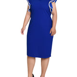 NY Collection Plus Size Ruffle-Sleeve Dress