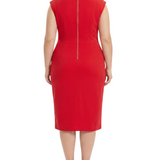 Sleeveless Square Neck Sheath Dress, Plus