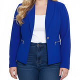NY Collection Plus Size Cropped Long Sleeve Crepe Jacket