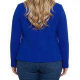 NY Collection Plus Size Cropped Long Sleeve Crepe Jacket