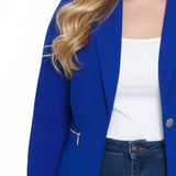 NY Collection Plus Size Cropped Long Sleeve Crepe Jacket