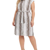 Sleeveless Belted Dress, Plus