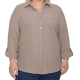 NY Collection Plus Size Long Sleeve Textured Knit Top