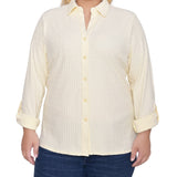 NY Collection Plus Size Long Sleeve Textured Knit Top