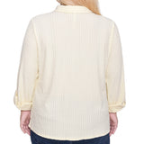 NY Collection Plus Size Long Sleeve Textured Knit Top