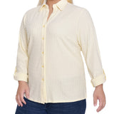 NY Collection Plus Size Long Sleeve Textured Knit Top