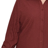 NY Collection Plus Size Long Sleeve Textured Knit Top