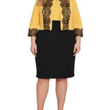 NY Collection Plus Size Lace-Detail 2 Piece Textured Knit Dress Set