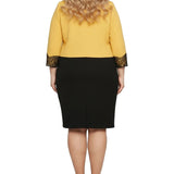 NY Collection Plus Size Lace-Detail 2 Piece Textured Knit Dress Set