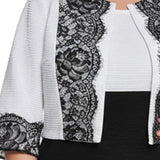 NY Collection Plus Size Lace-Detail 2 Piece Textured Knit Dress Set