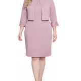 NY Collection Plus Size Two Piece Novelty Knit and Lace Dress Set
