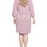 NY Collection Plus Size Two Piece Novelty Knit and Lace Dress Set