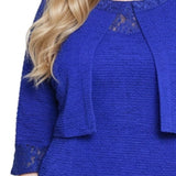 NY Collection Plus Size Two Piece Novelty Knit and Lace Dress Set