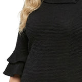 NY Collection Plus Size 3/4 Sleeve Shawl Collar Dress