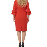 NY Collection Plus Size 3/4 Sleeve Shawl Collar Dress