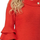 NY Collection Plus Size 3/4 Sleeve Shawl Collar Dress