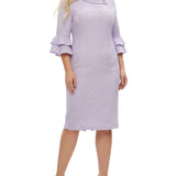 NY Collection Plus Size 3/4 Sleeve Shawl Collar Dress