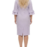 NY Collection Plus Size 3/4 Sleeve Shawl Collar Dress