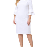 NY Collection Plus Size 3/4 Sleeve Shawl Collar Dress