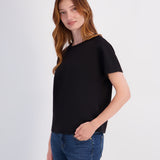 Rib Mix Dolman - Jet Black