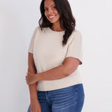 Rib Mix Dolman - Feather Gray