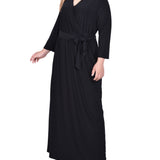 NY Collection Plus Size 3/4 Sleeve Belted Maxi Dress