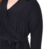 NY Collection Plus Size 3/4 Sleeve Belted Maxi Dress