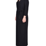 NY Collection Plus Size 3/4 Sleeve Belted Maxi Dress