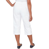 Alfred Dunner Solid Twill Button Hem Capri Pant