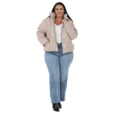 Plus Size Hooded Quilted Puffer Coat