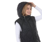Women's Hooded Quilted Longline Puffer Vest
