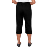 Alfred Dunner Solid Twill Button Hem Capri Pant