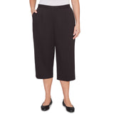 Alfred Dunner Solid Twill Button Hem Capri Pant - Plus