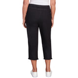 Alfred Dunner Super Stretch Denim Fringe Capri Pant - Plus