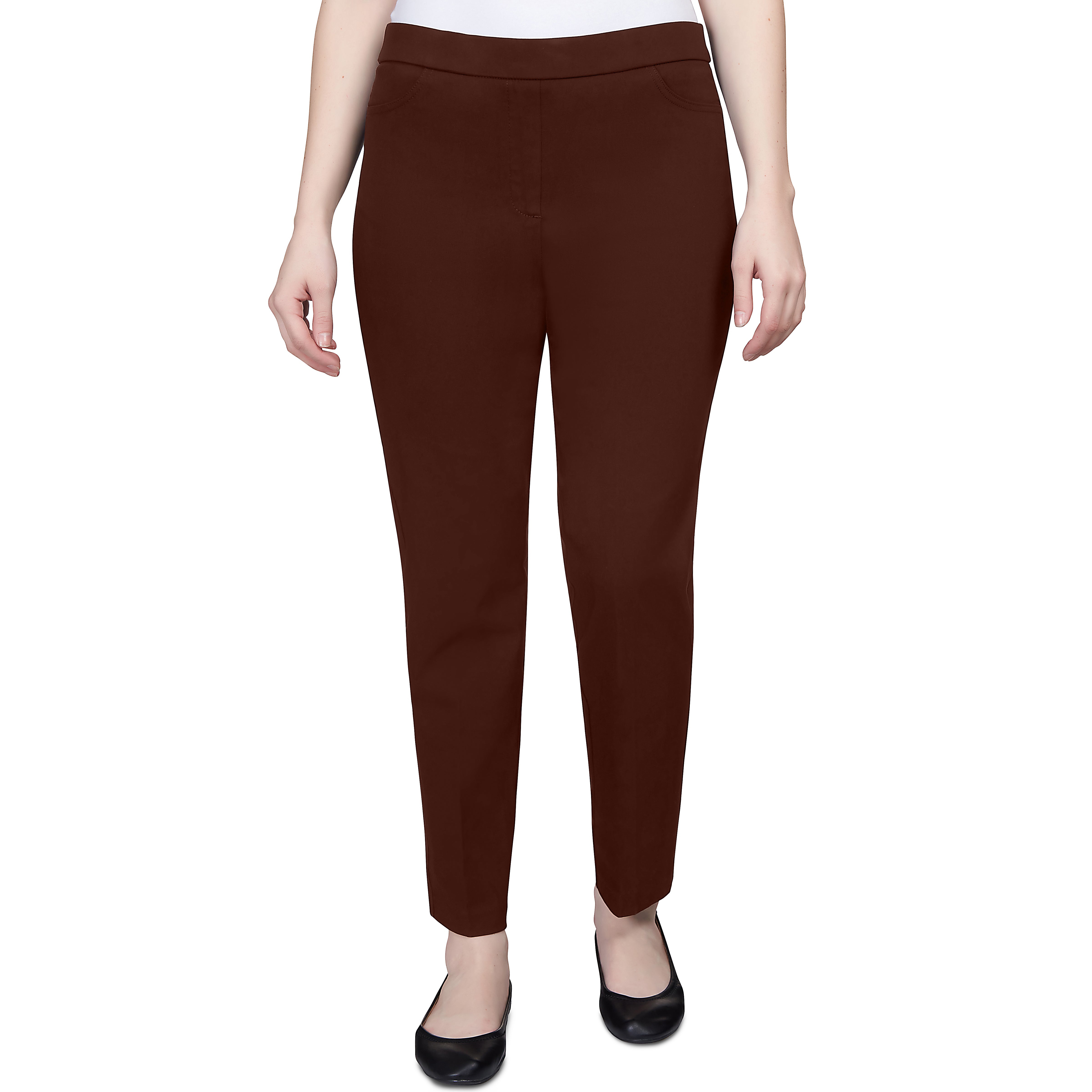 Alfred Dunner Petite Classic Allure Fit Proportioned Pant with Elastic Comfort Waistband Average Length