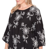 Alfred Dunner Tossed Floral Embroidered Top - Plus