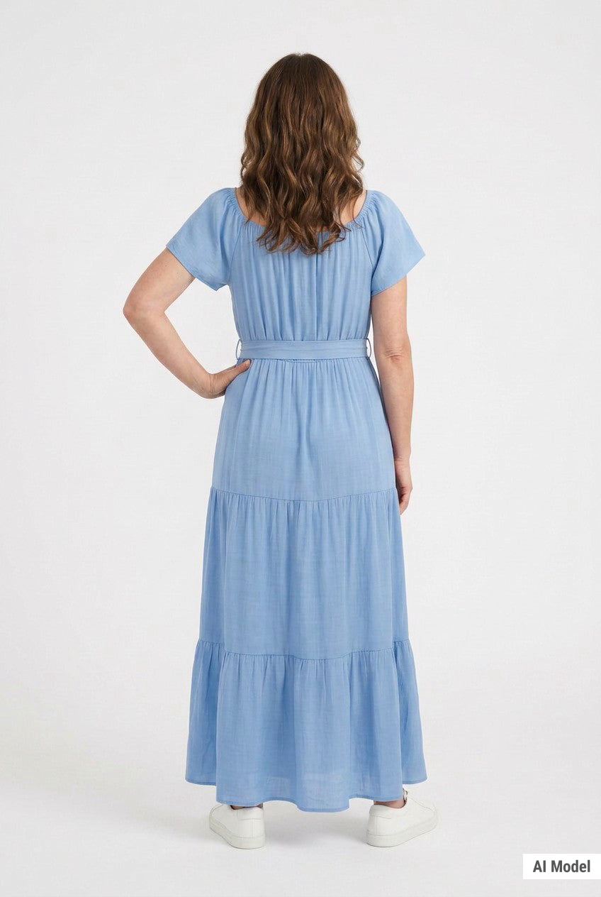 Off The Shoulder Maxi Dress, Petite – Dressbarn
