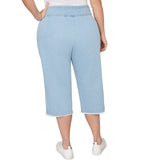 Alfred Dunner Super Stretch Denim Fringe Capri Pant - Plus
