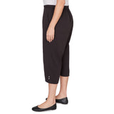Alfred Dunner Solid Twill Button Hem Capri Pant - Plus