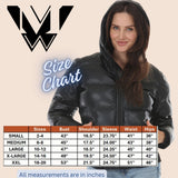 Women's Hooded Faux Leather Puffer Jacket