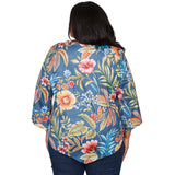 Alfred Dunner Floral Print Pointed Hem Top with Necklace - Plus