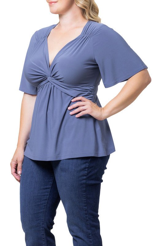 Abby Twist Front Top - Plus - DressbarnShirts & Blouses