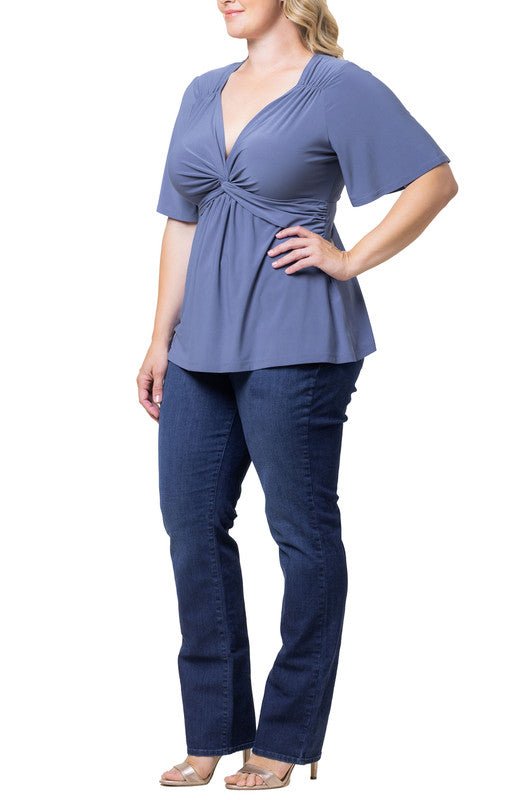 Abby Twist Front Top - Plus - DressbarnShirts & Blouses