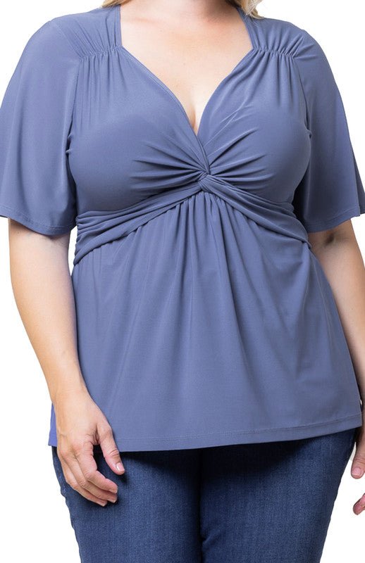 Abby Twist Front Top - Plus - DressbarnShirts & Blouses