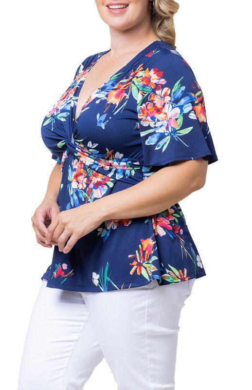 Abby Twist Front Top - Plus - DressbarnShirts & Blouses